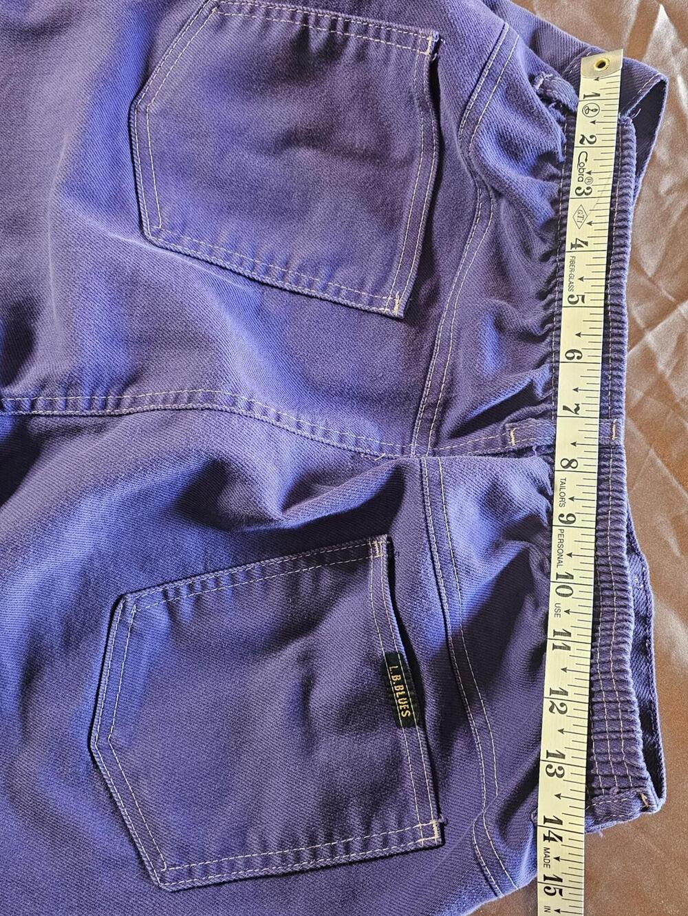 Blin's Vintage Purple Cotton Pants Size 18 Waist Straight Leg - Picture 6 of 6